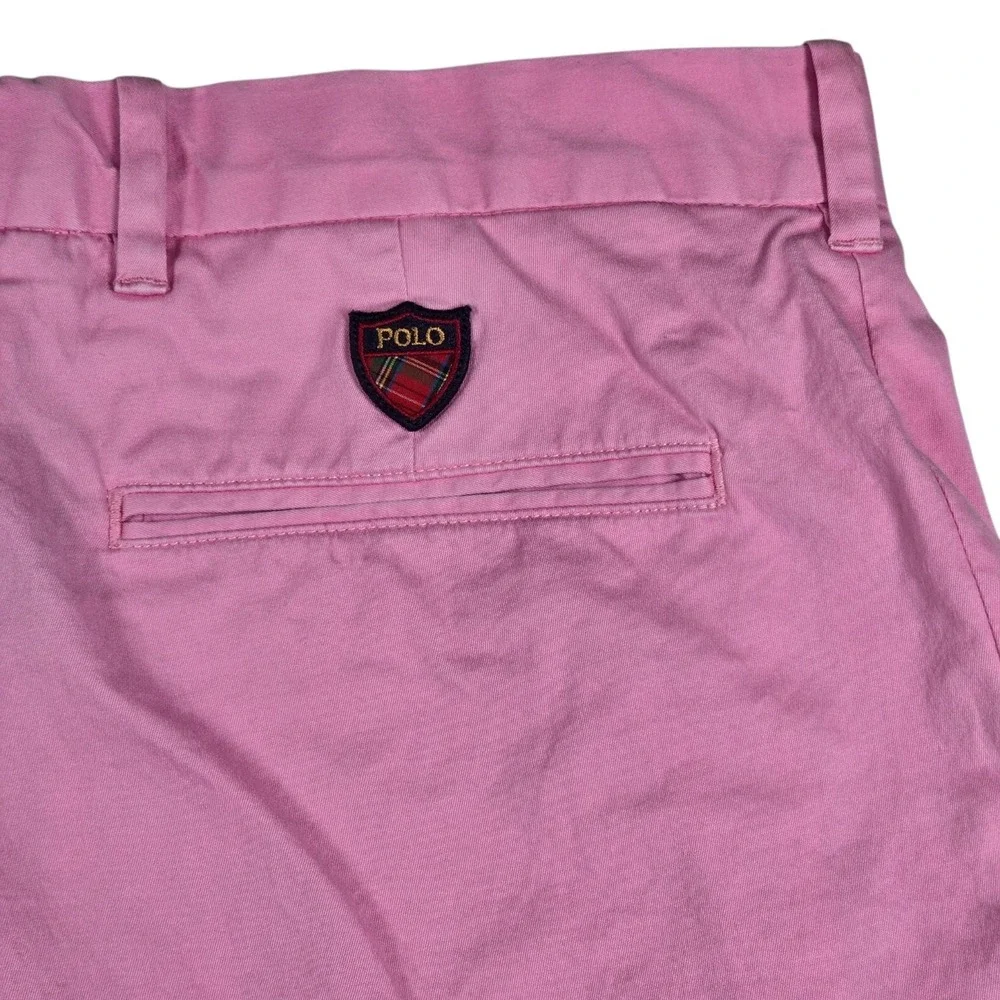 Polo Golf Ralph Lauren Classic Fit Polo Shield Pink Chino Shorts- Men's Size 34